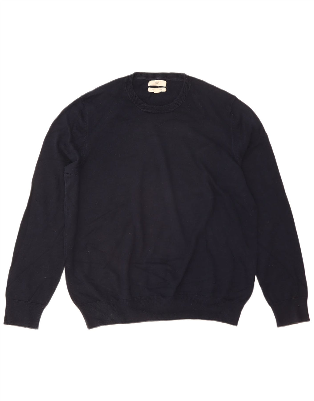 Suéter masculino Marks & Spencer com gola redonda XL algodão azul marinho