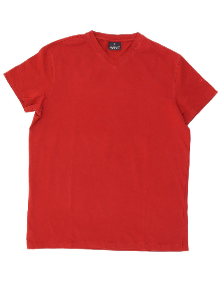 Trussardi Jeans Camiseta masculina Top Médio Vermelho