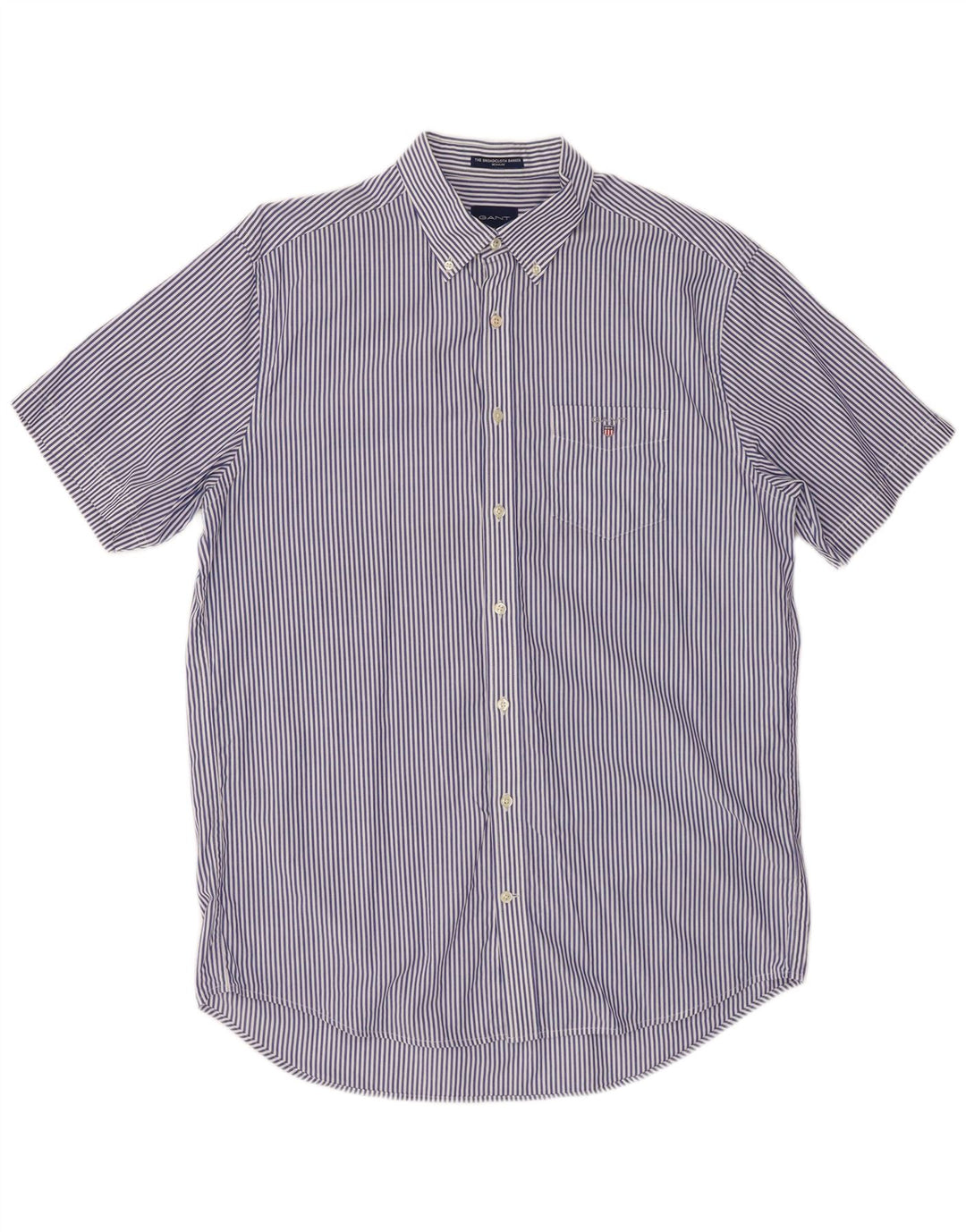 Camisa masculina GANT de ajuste regular tamanho 41/42 16 1/2 grande listra azul marinho