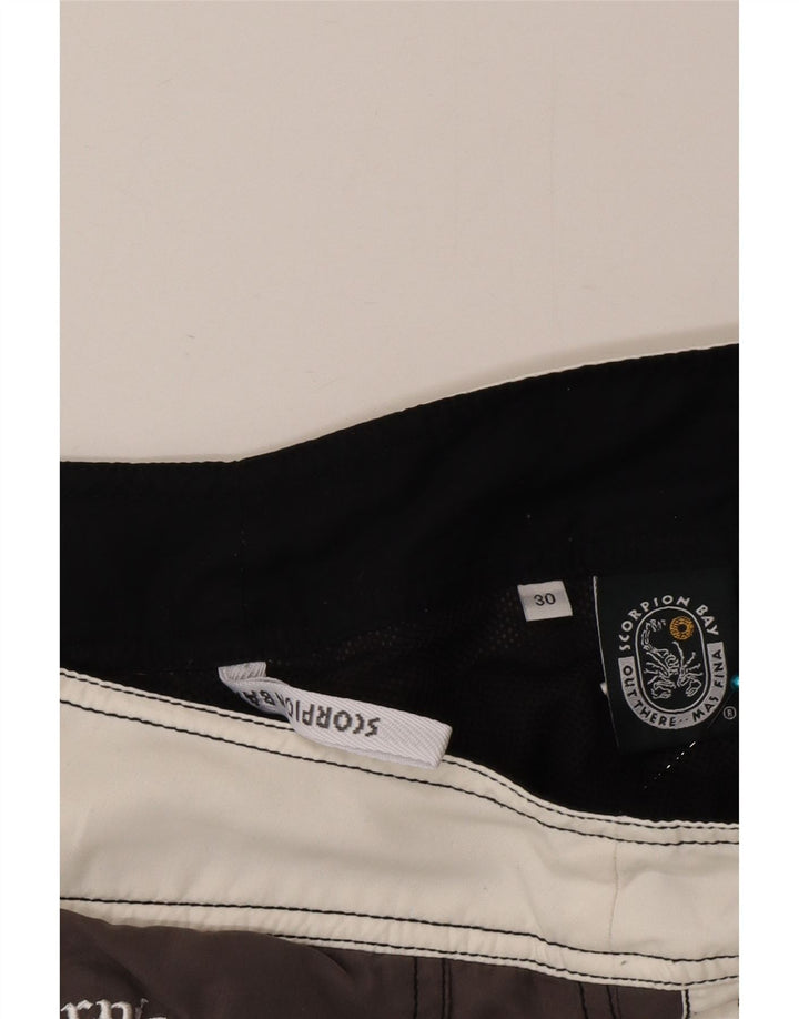 Shorts de natação masculino Scorpion Bay gráfico cinza médio bloco colorido