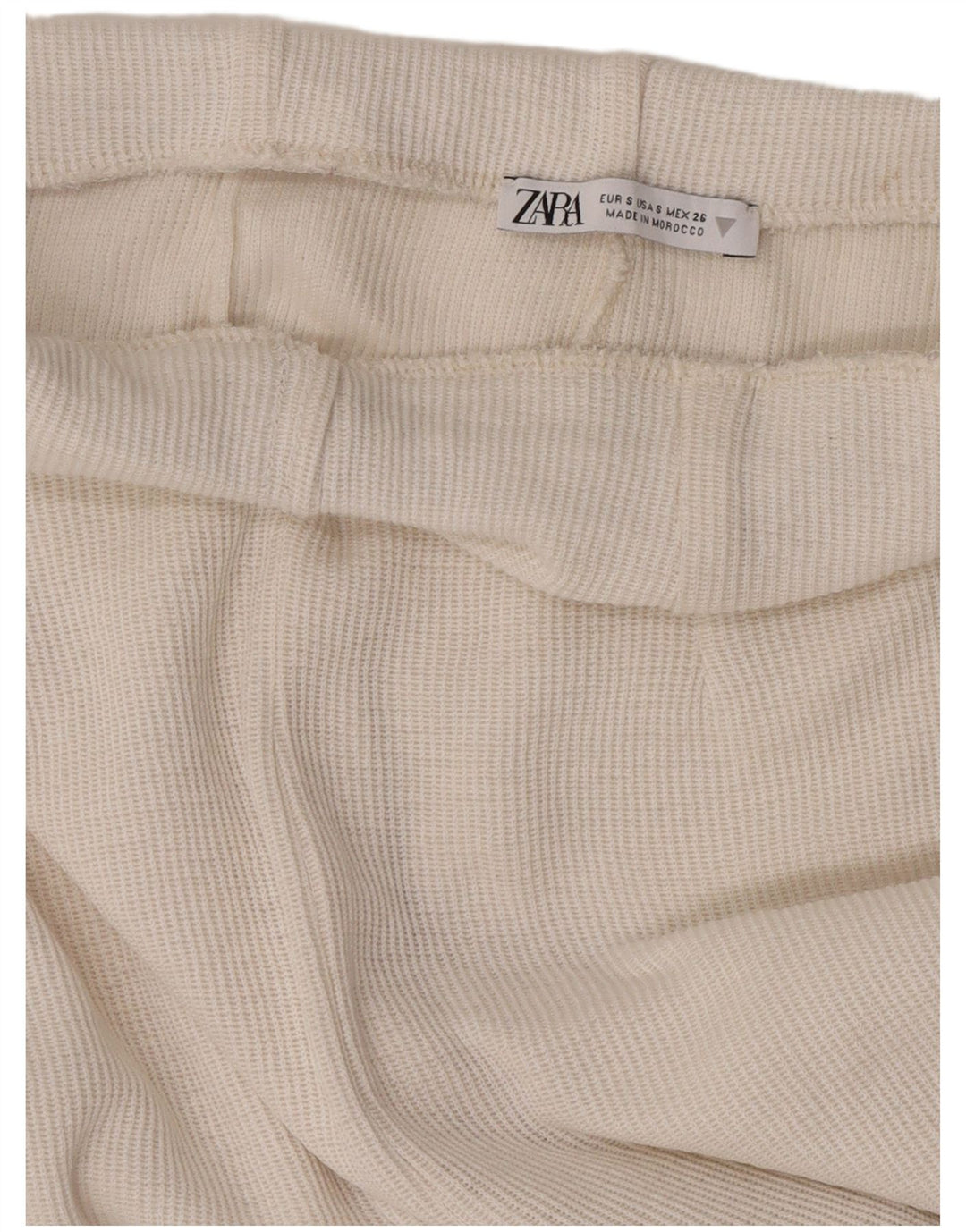 Zara Womens Capri Calças de treino Reino Unido 10 Pequeno Branco