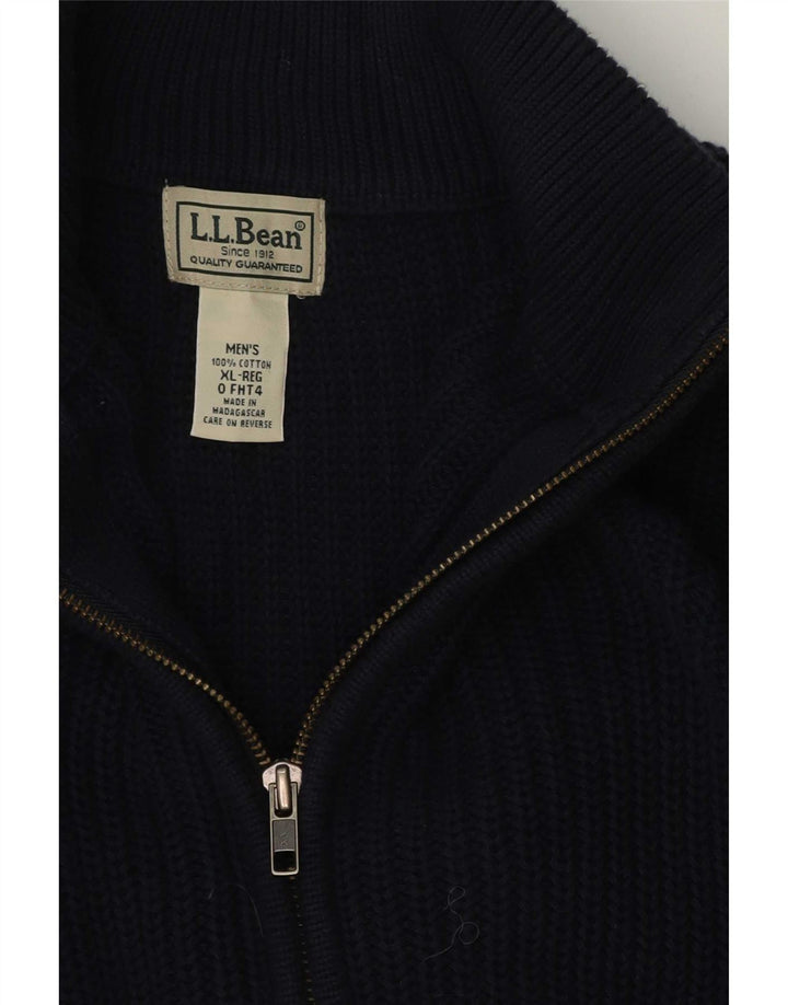 Suéter cardigã masculino L.L.Bean XL algodão azul marinho