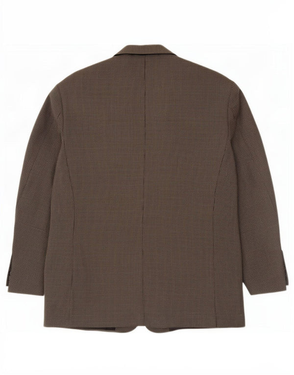 Jaqueta blazer masculina de 3 botões Marks & Spencer Reino Unido 44 XL cinza guingão nova lã
