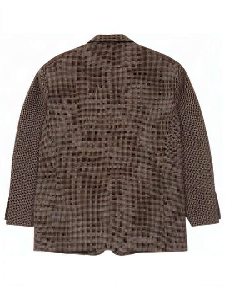Jaqueta blazer masculina de 3 botões Marks & Spencer Reino Unido 44 XL cinza guingão nova lã