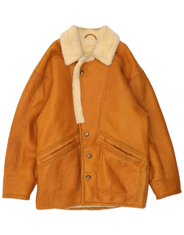 Jaqueta masculina vintage Shearling IT 48 marrom médio
