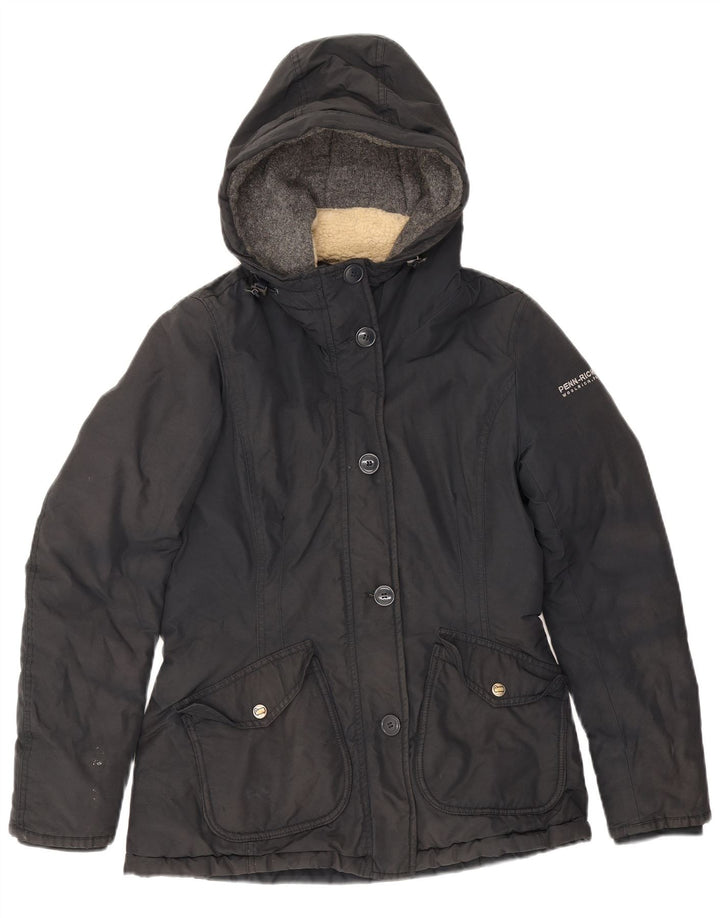Jaqueta corta-vento feminina Woolrich com capuz UK 10 pequena preta