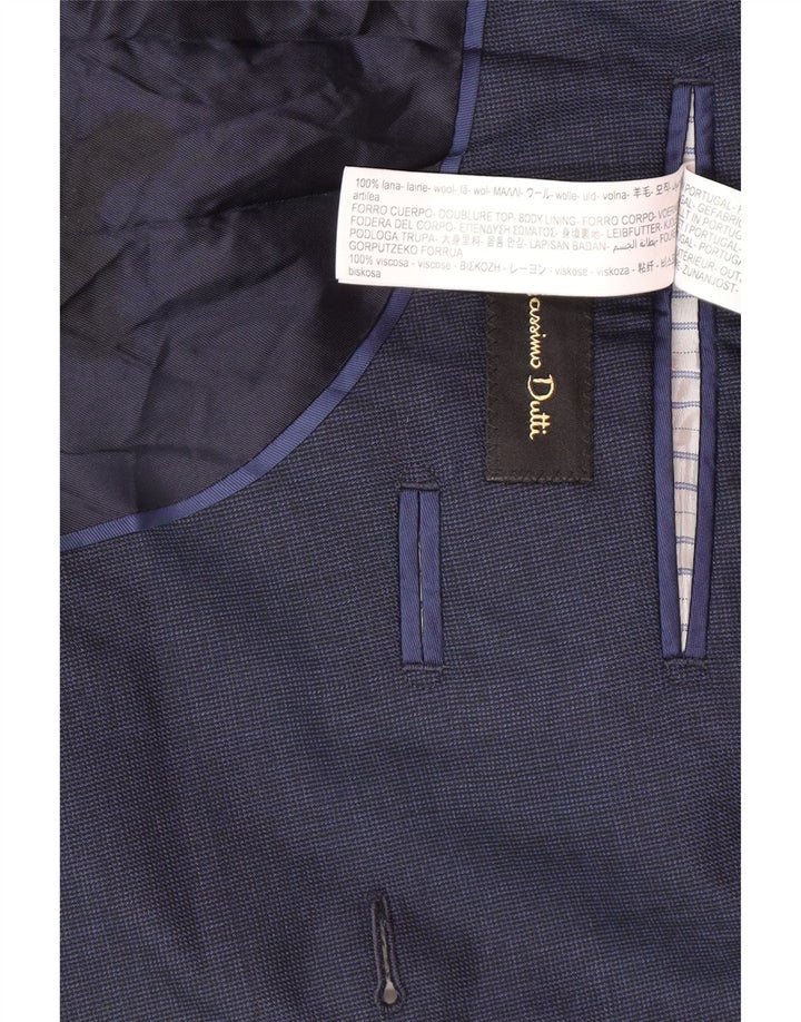 Jaqueta Blazer Masculina Massimo Dutti EU 50 Médio Azul Marinho Houndstooth