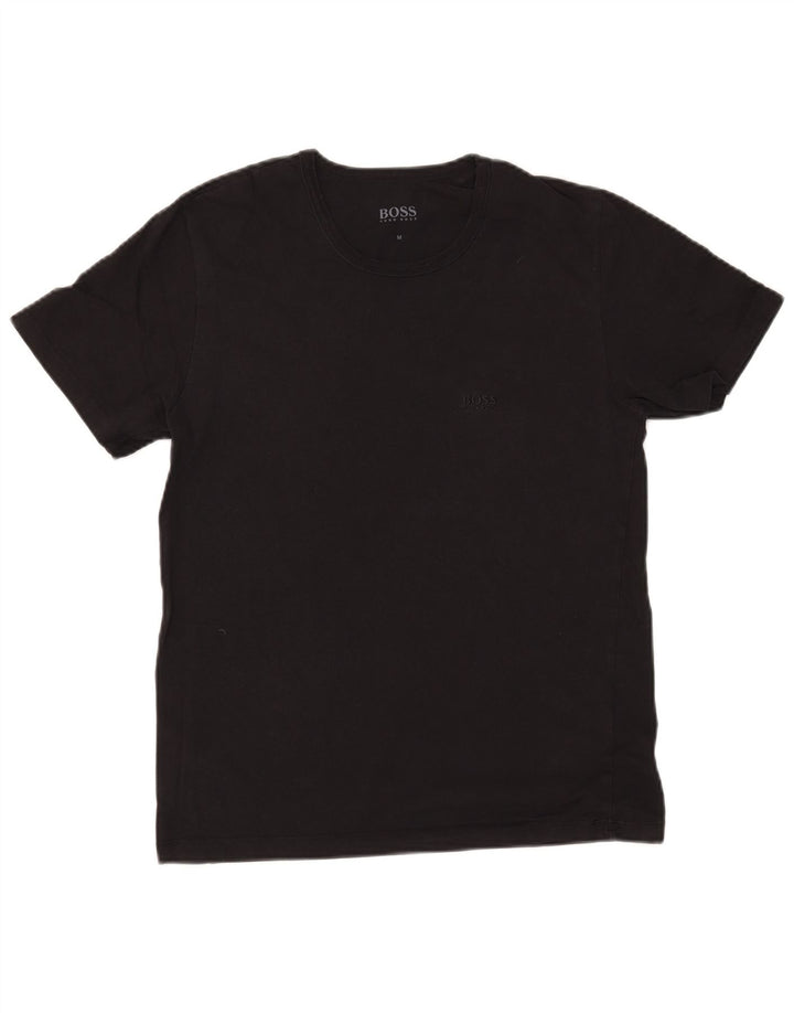Camiseta masculina Hugo Boss Top médio algodão preto