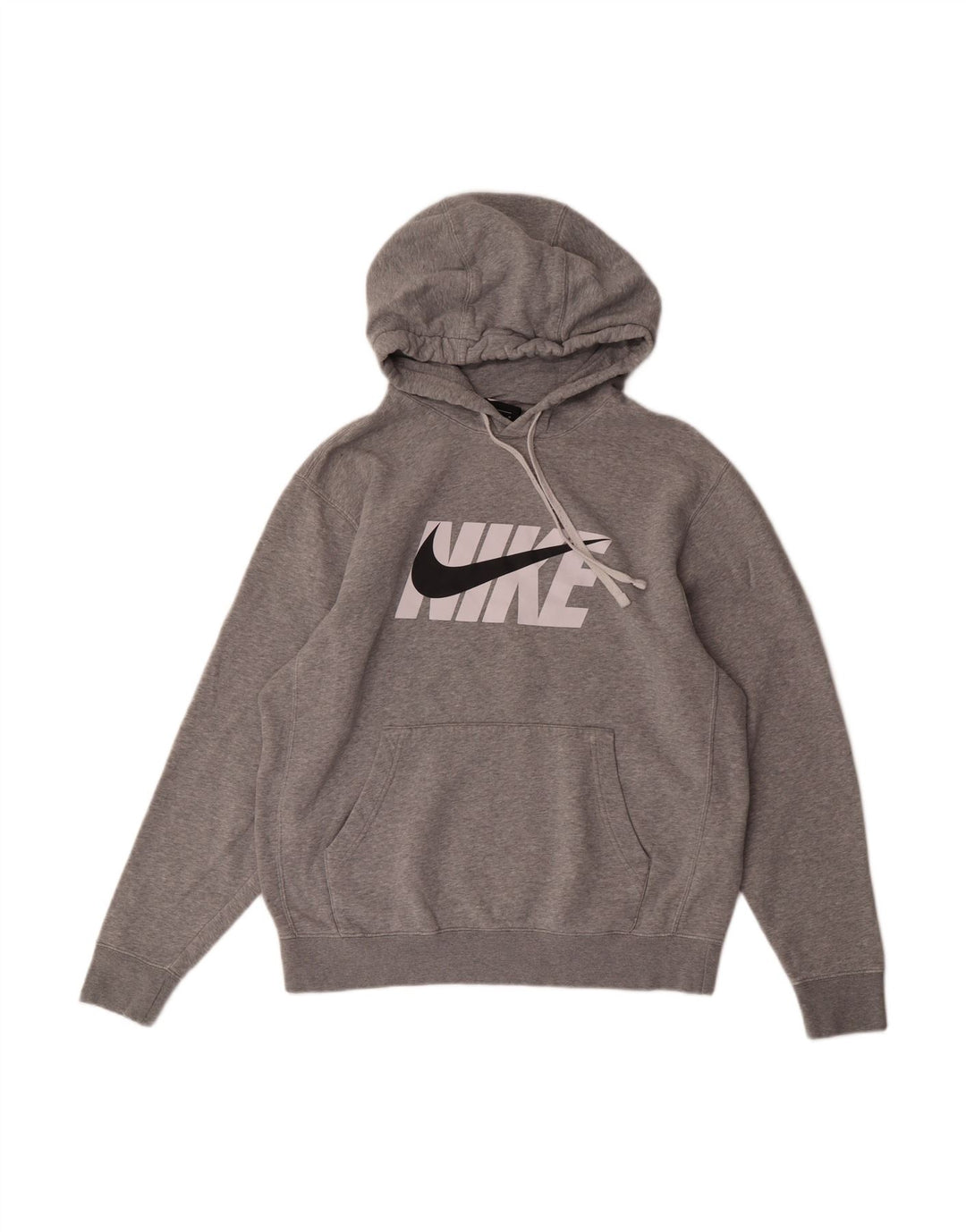NIKE Mens Graphic Hoodie Jumper Médio Algodão Cinza