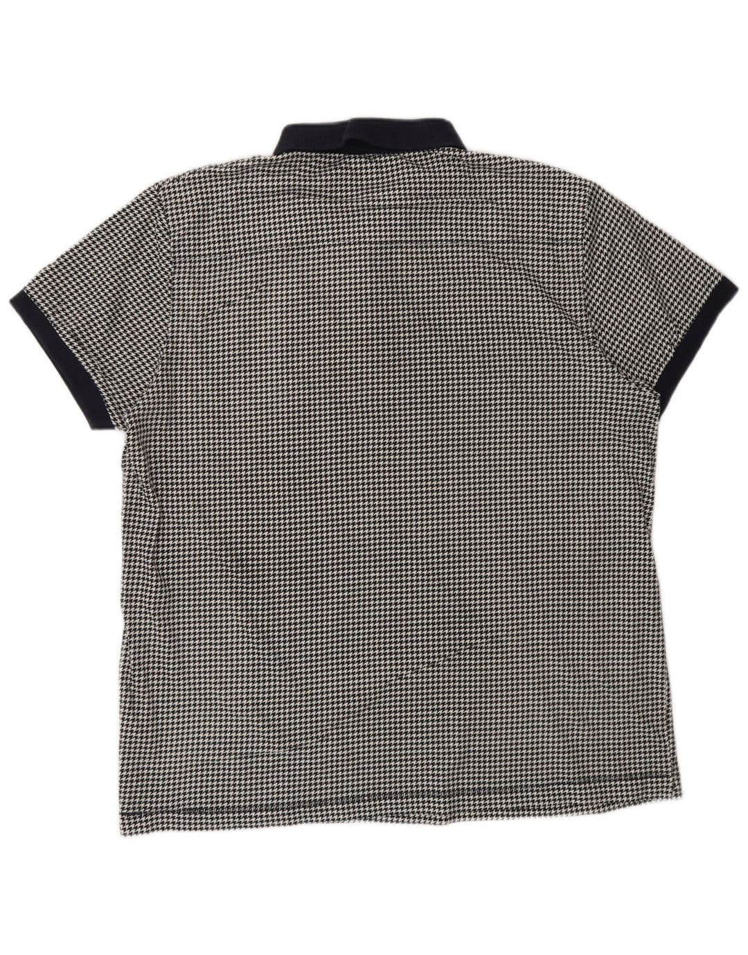 Camisa polo masculina 2XL French Connection algodão houndstooth preto