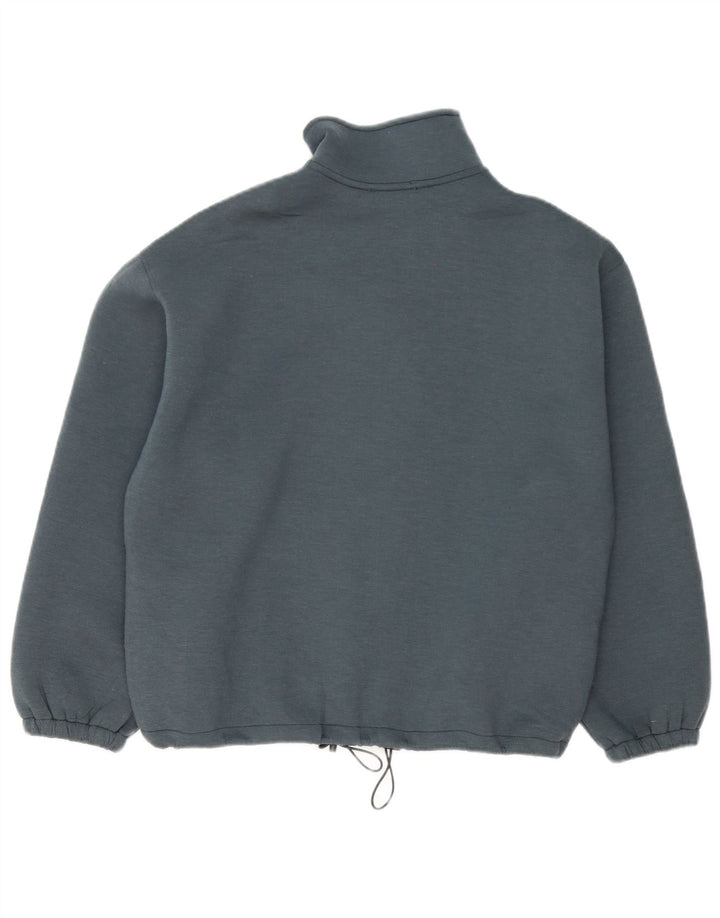 Zara Womens Oversized Tracksuit Top Jacket UK 10 Pequeno Azul Poliéster