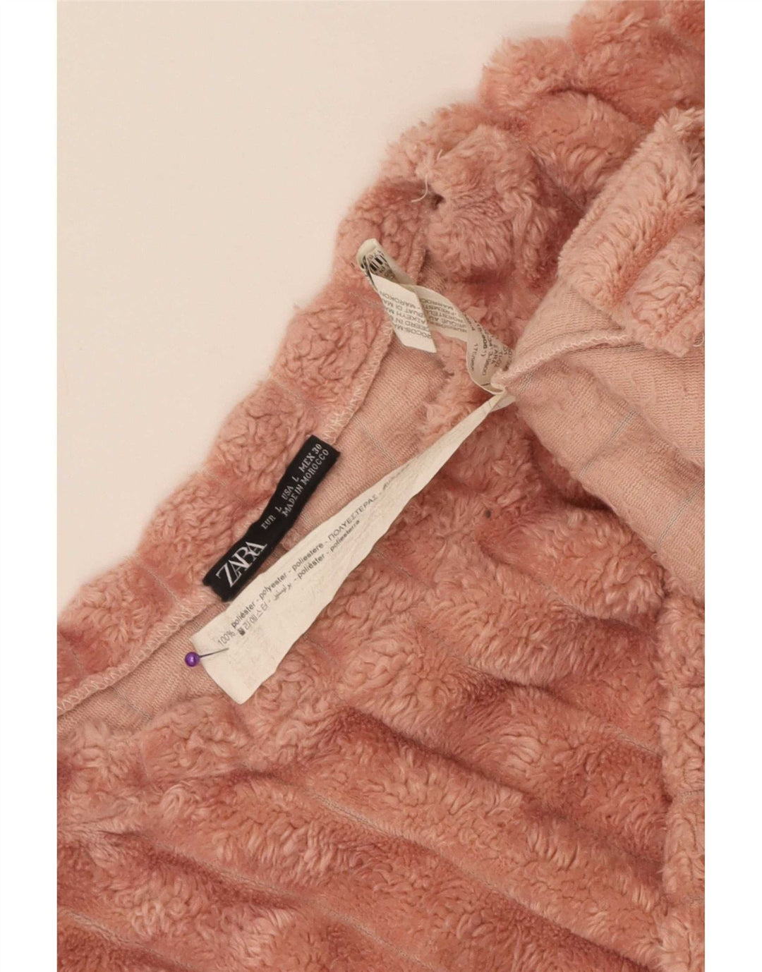 Zara Womens Crop Oversized Sweatshirt Jumper Reino Unido 16 Grande Poliéster Rosa