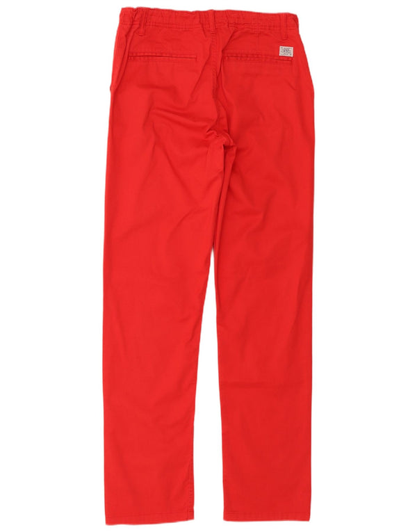 Tommy Hilfiger Meninos Slim Chino Calças 15-16 Anos W32 L32 Algodão Vermelho