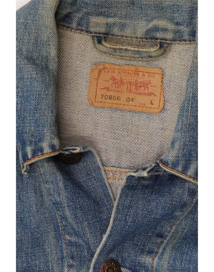 Jaqueta jeans masculina Levi's UK 40 grande algodão azul