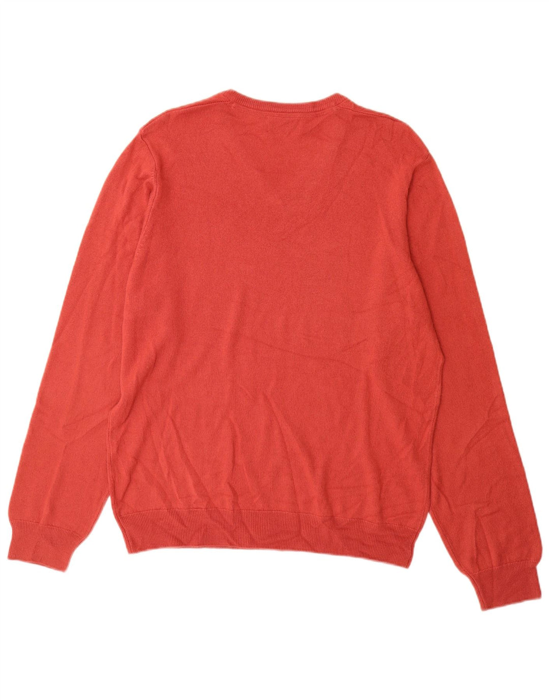 Suéter masculino Marks & Spencer com ajuste regular e decote em V, grande acrílico vermelho