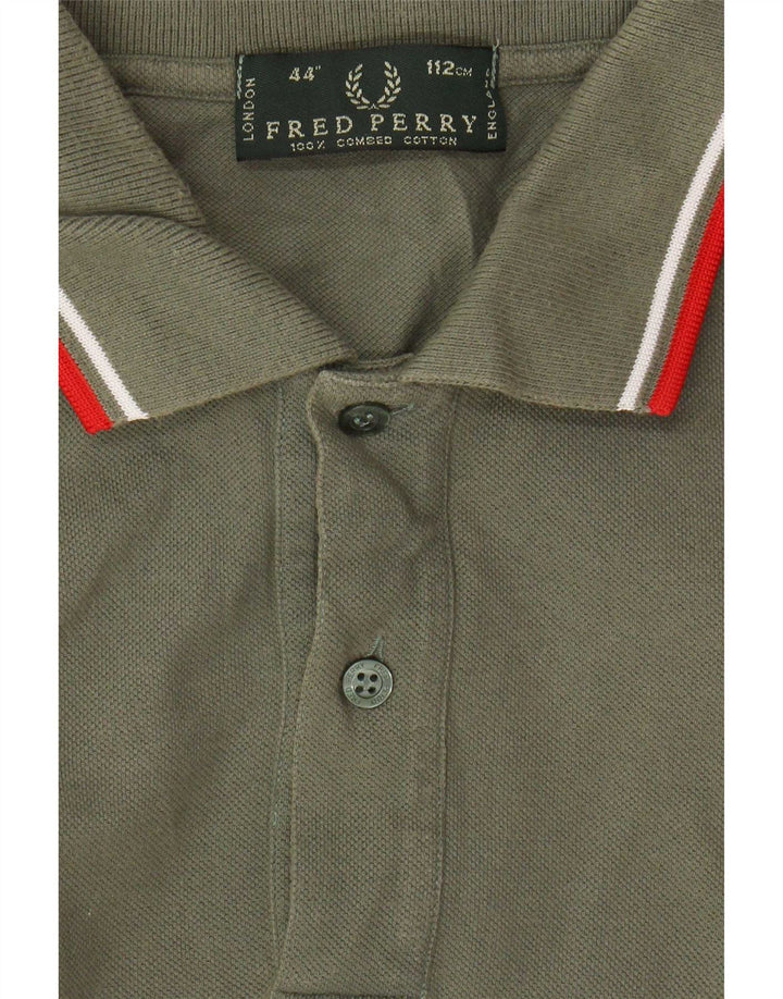 Camisa polo masculina Fred Perry grande algodão cáqui