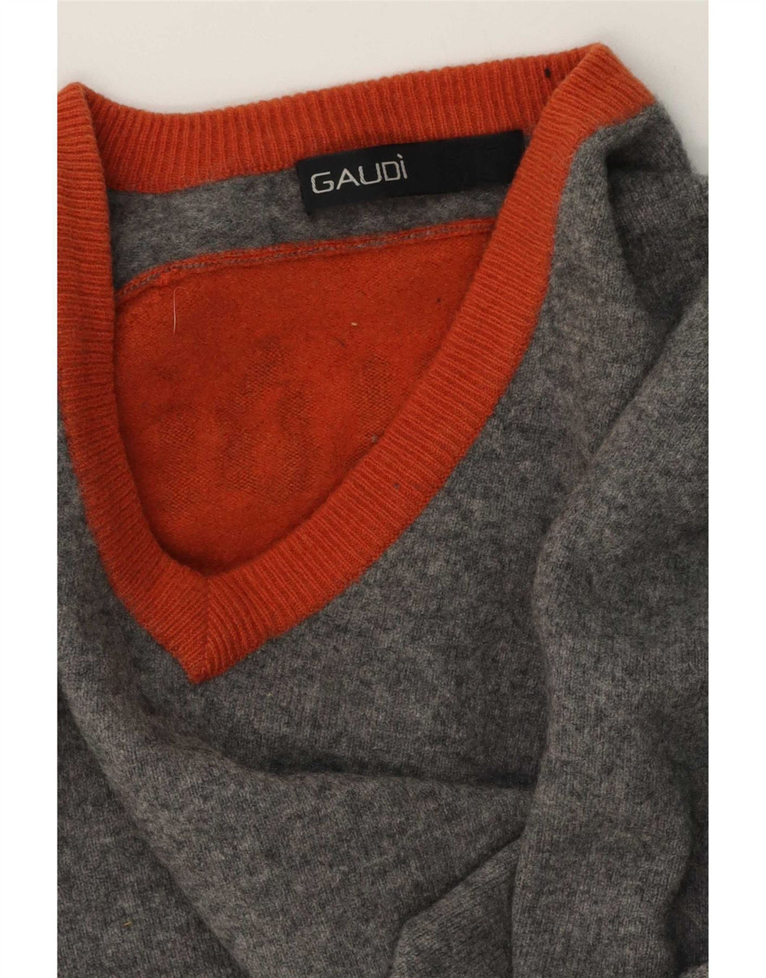 Gaudi Suéter masculino gráfico com decote em V grande bloco colorido multicolorido
