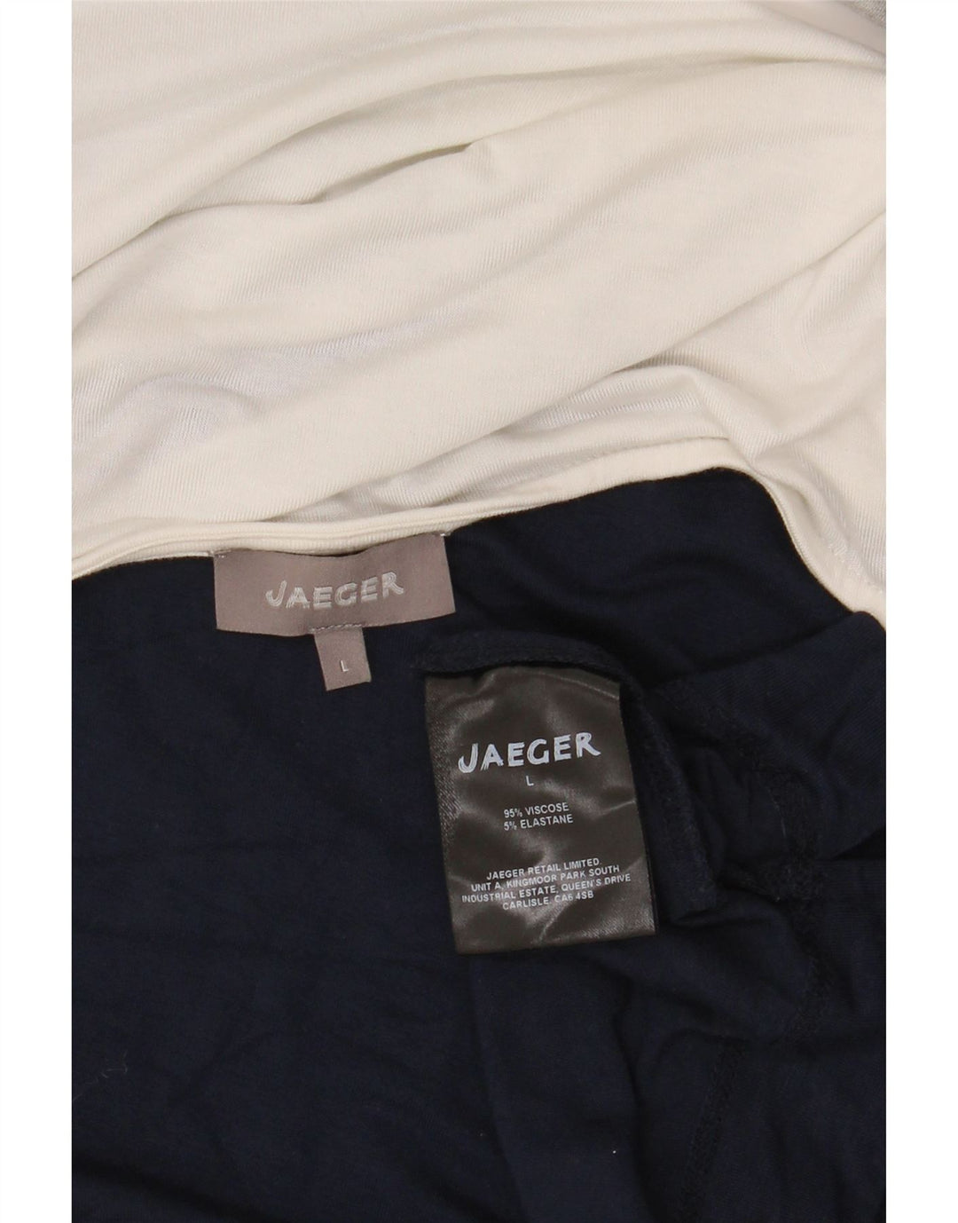 Top feminino Jaeger manga 3/4 Reino Unido 16 grande multicolorido colorblock viscose