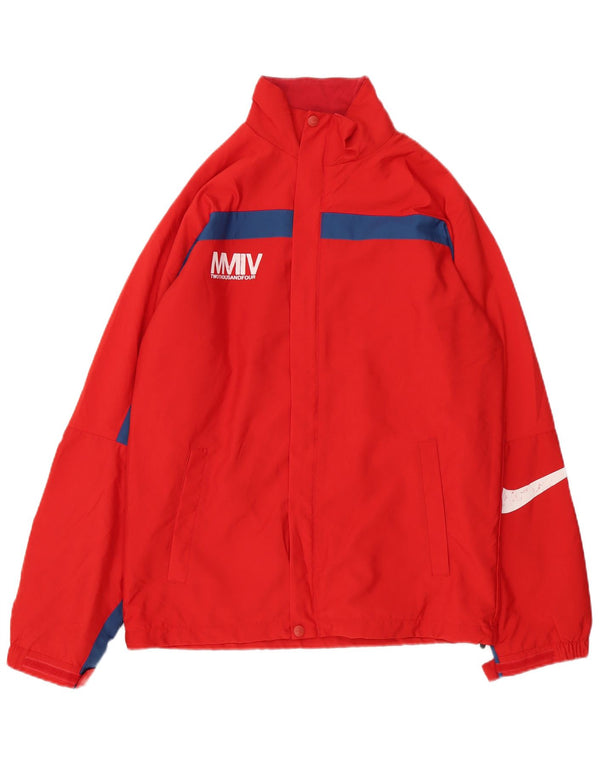 Jaqueta de chuva masculina Nike Graphic UK 36 pequeno poliéster colorblock vermelho