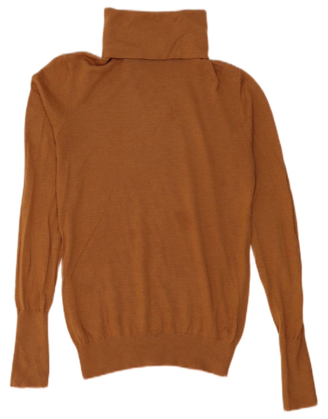 Suéter feminino Zara com gola redonda Reino Unido 12 modal marrom médio