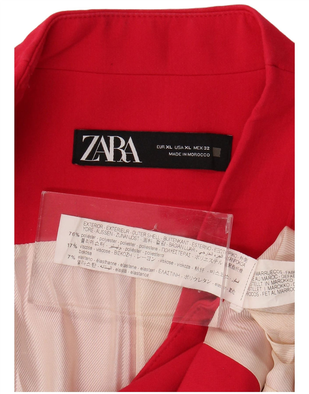 Jaqueta Blazer Zara Mulher UK 18 XL Rosa Poliéster