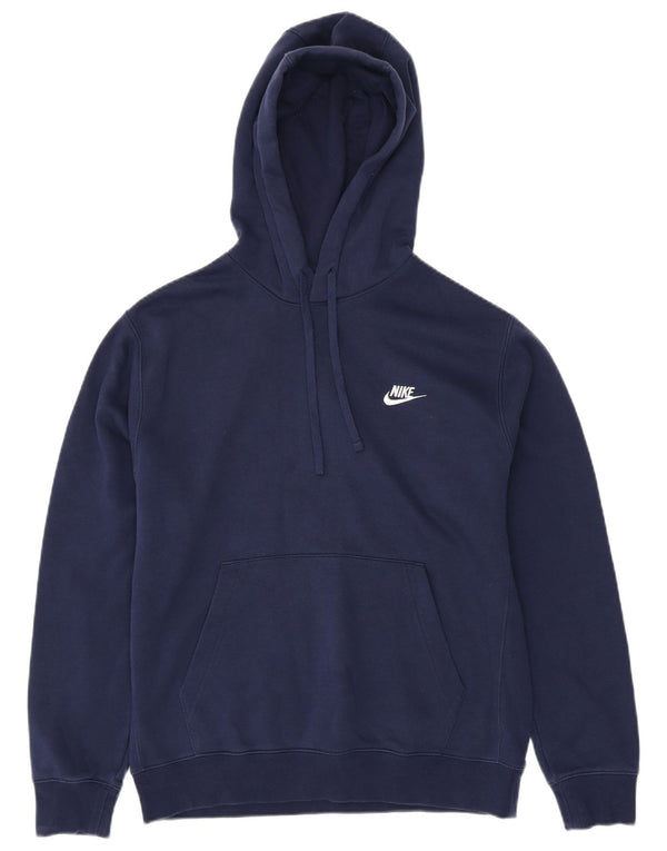 NIKE Mens Hoodie Jumper Médio Azul Marinho Algodão