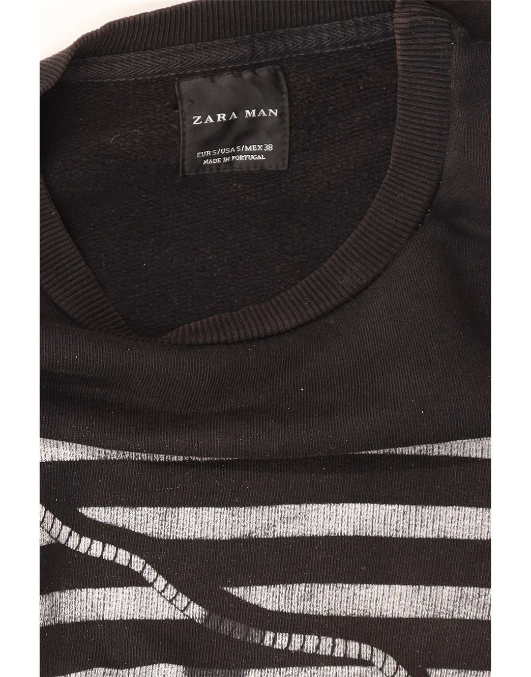 Zara moletom gráfico masculino jumper pequeno preto
