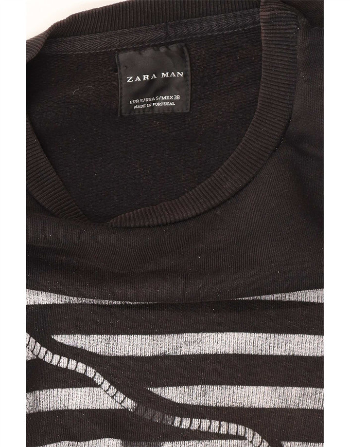 Zara moletom gráfico masculino jumper pequeno preto