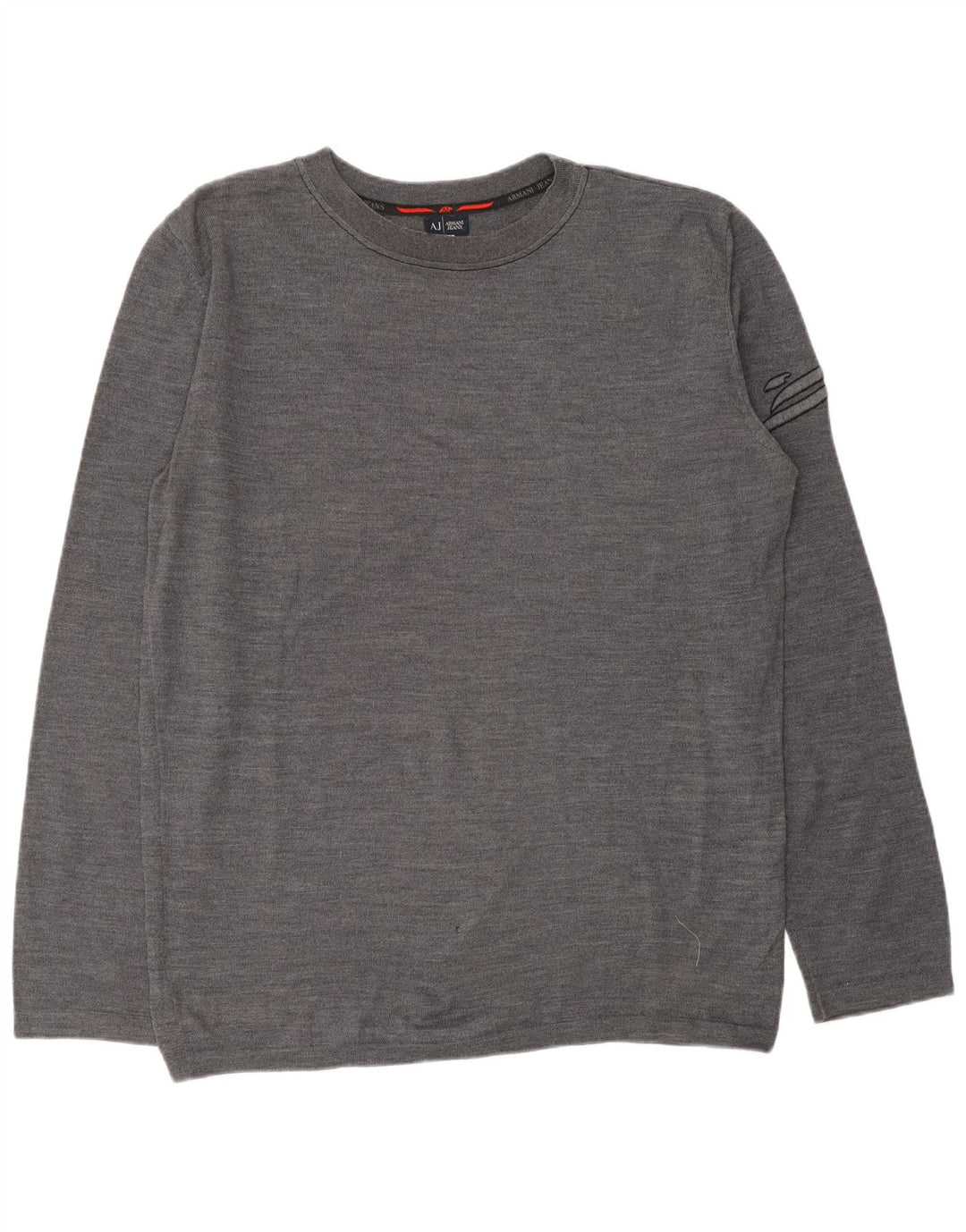 ARMANI JEANS Suéter masculino com gola redonda 2XL lã cinza