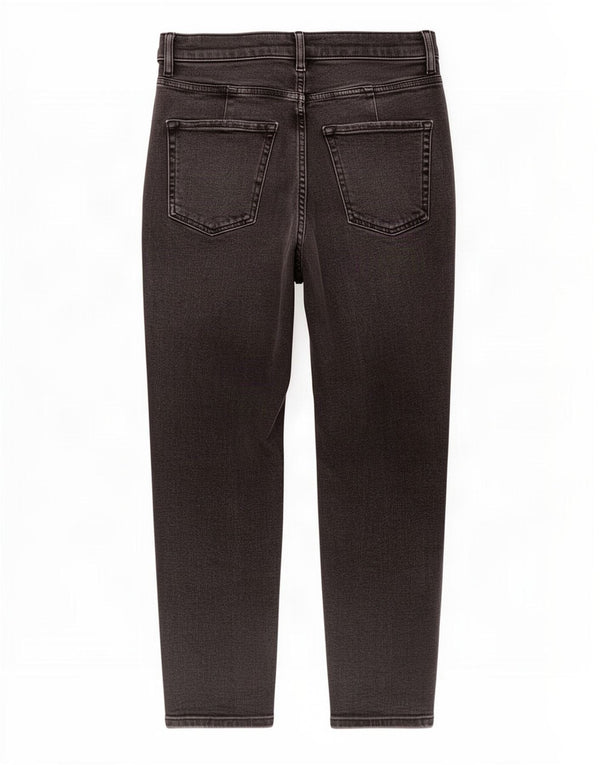 Calça jeans feminina Marks & Spencer Mom Tapered Reino Unido 8 pequena W26 L25 preta