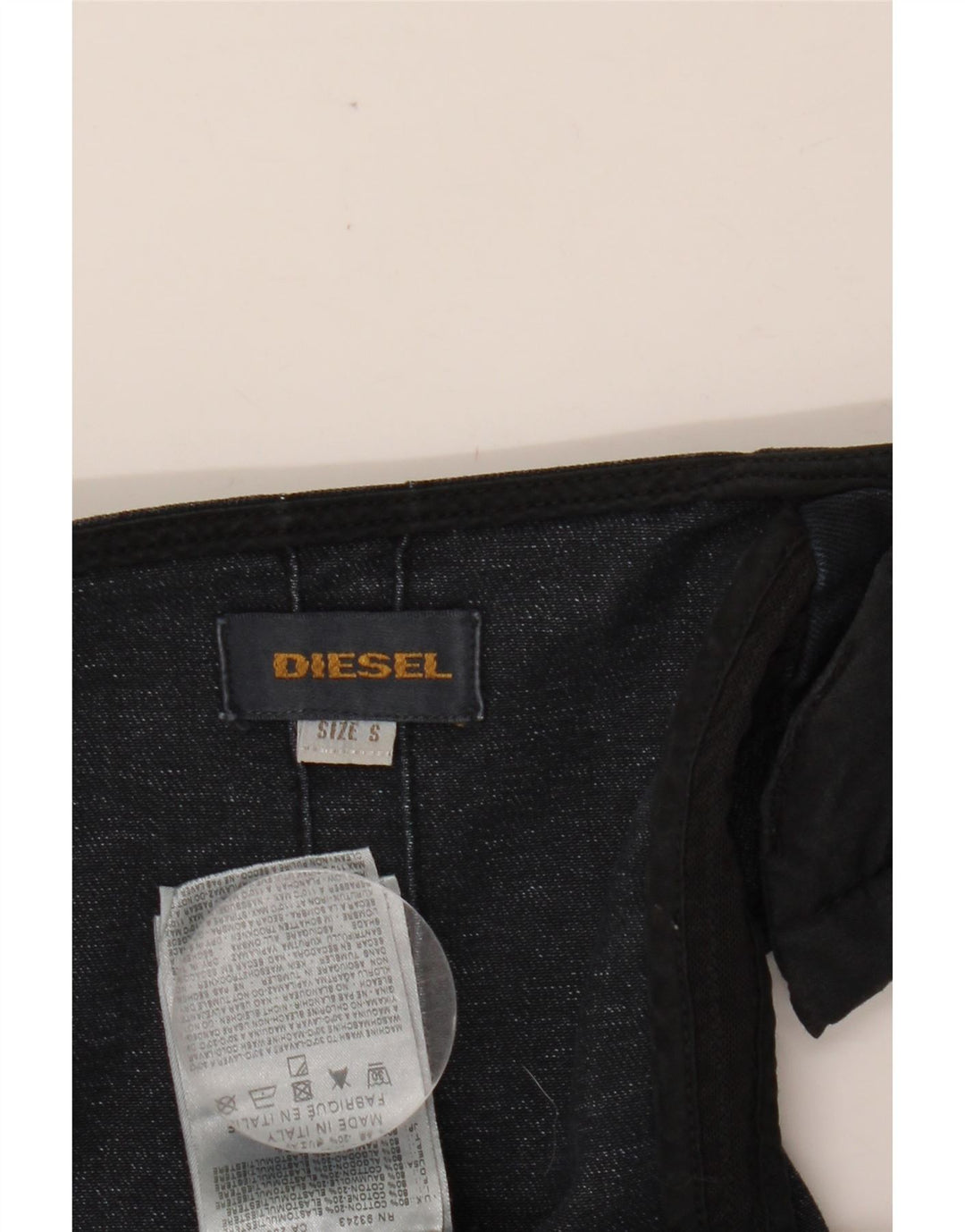 Macacão jeans feminino sem mangas DIESEL Reino Unido 8 pequeno algodão azul marinho