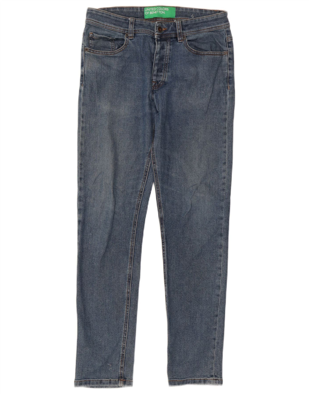 Benetton Jeans Slim Masculino W31 L30 Azul Algodão