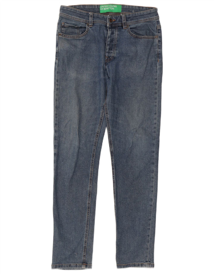 Benetton Jeans Slim Masculino W31 L30 Azul Algodão