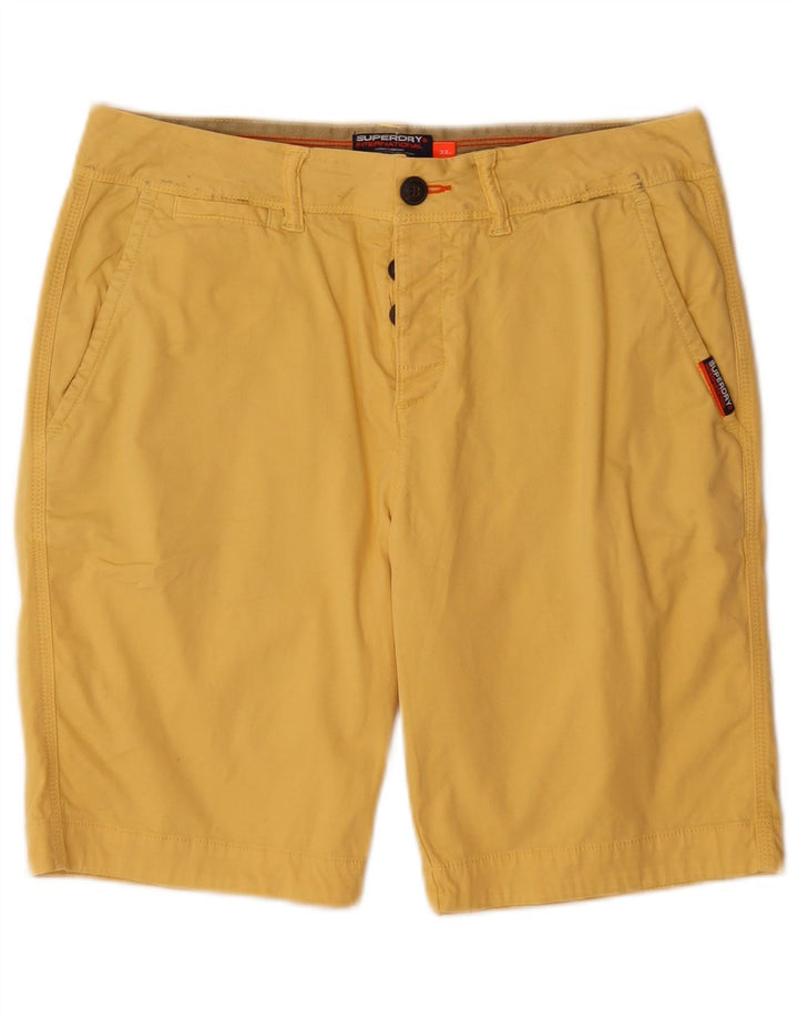 Superdry Mens Chino Shorts W33 Grande Algodão Amarelo
