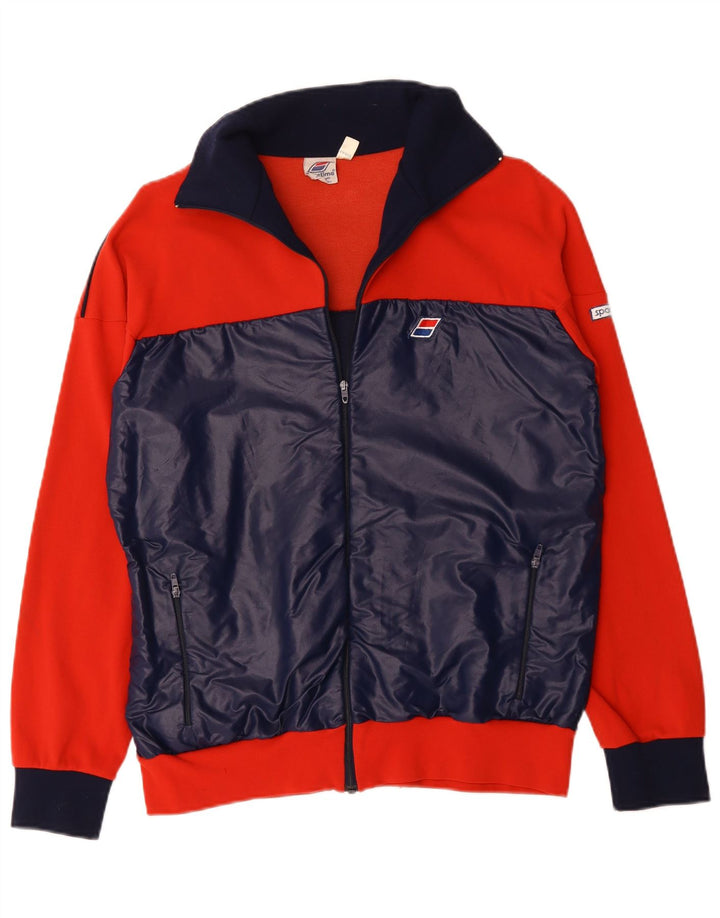 Jaqueta de treino masculina VINTAGE UK 40 poliamida colorblock vermelho médio