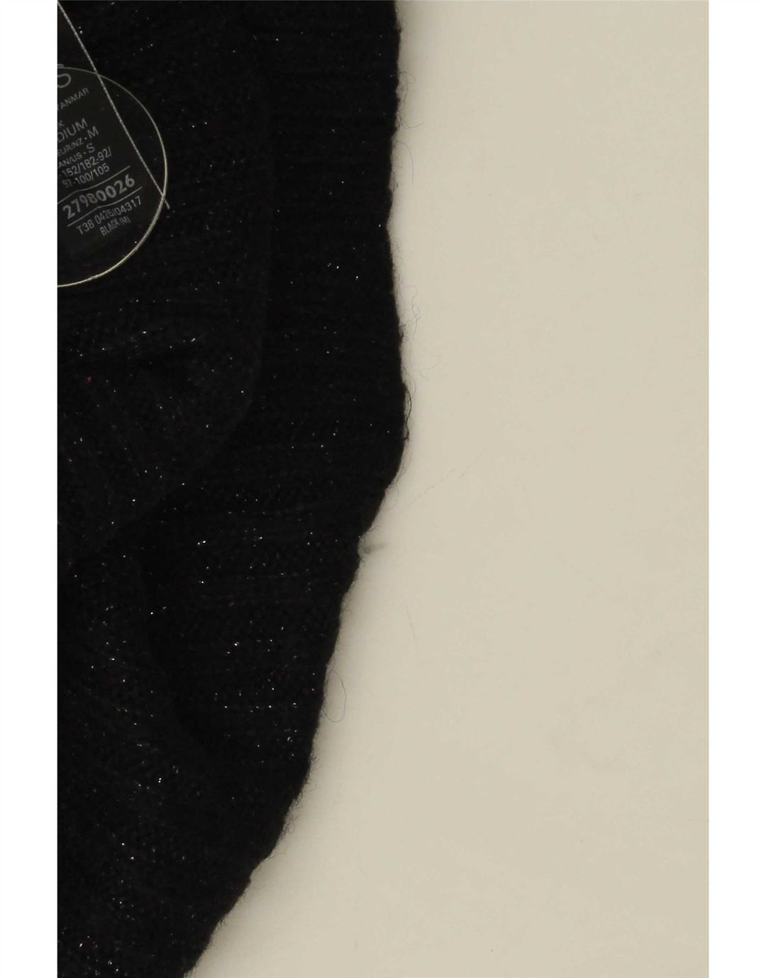 Suéter feminino Marks & Spencer com gola redonda Reino Unido 14 médio preto manchado