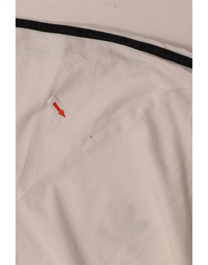 Adidas Mens Camiseta Top Médio Algodão Branco