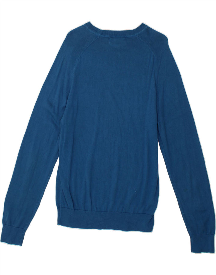 PENGUIN Womens Boat Neck Jumper Sweater UK 16 Large Blue Cotton Vintage Penguin and Second-Hand Penguin from Messina Hembry 