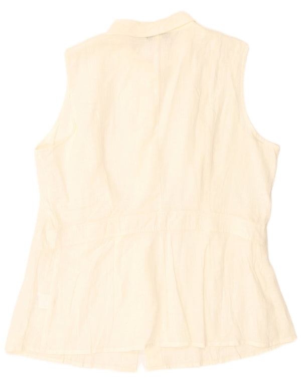 Blusa feminina sem mangas Marina Rinaldi tamanho 27 grande linho branco