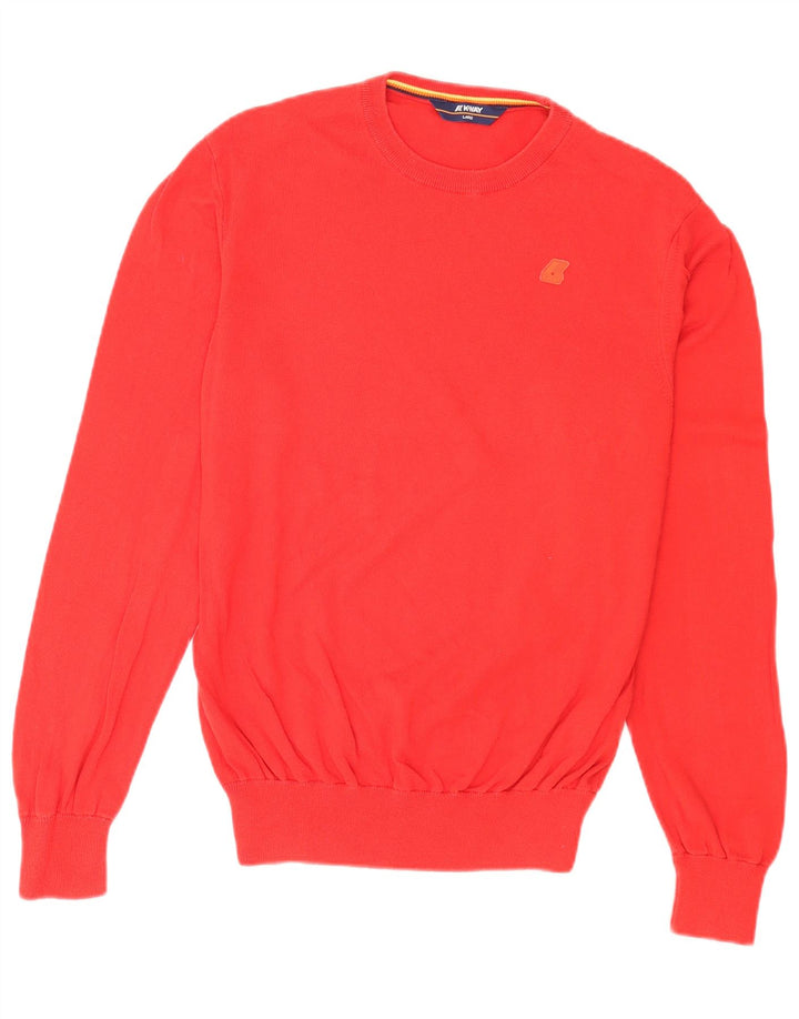 Suéter masculino K-Way com gola redonda, grande algodão vermelho
