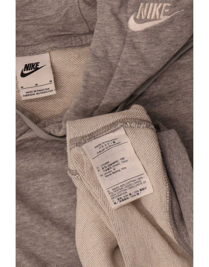 Nike Mens Hoodie Jumper Médio Algodão Cinza
