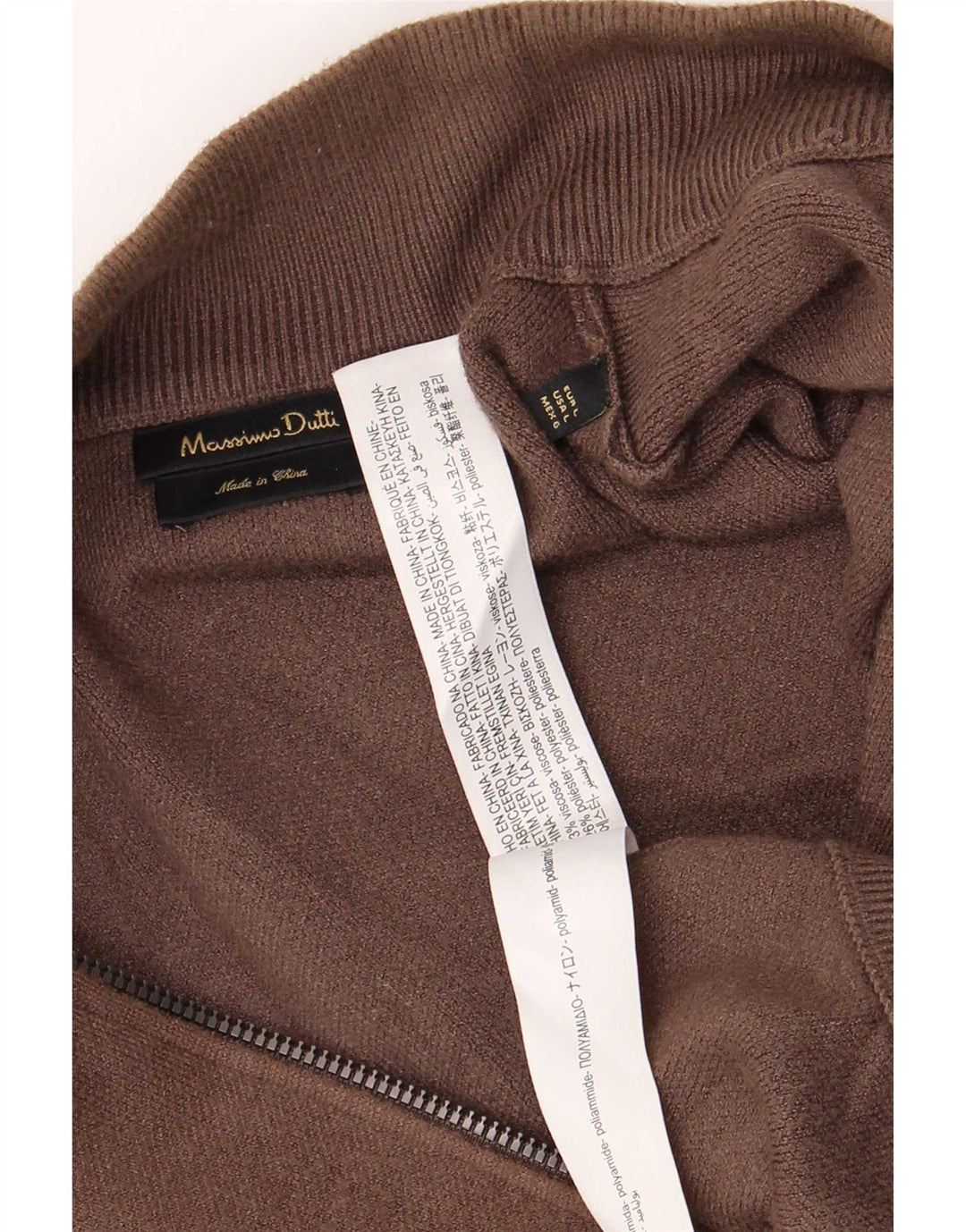Suéter cardigã masculino Massimo Dutti grande viscose marrom