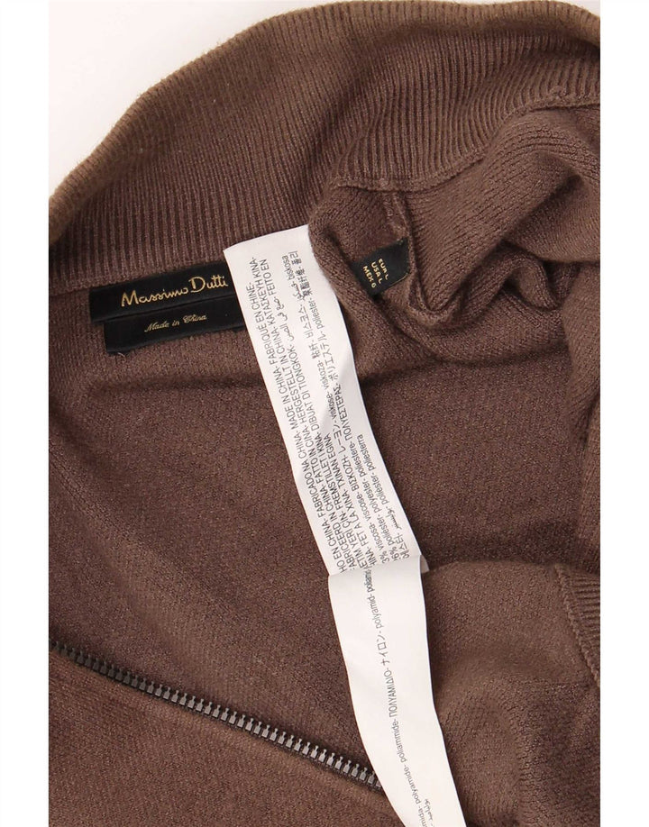 Suéter cardigã masculino Massimo Dutti grande viscose marrom