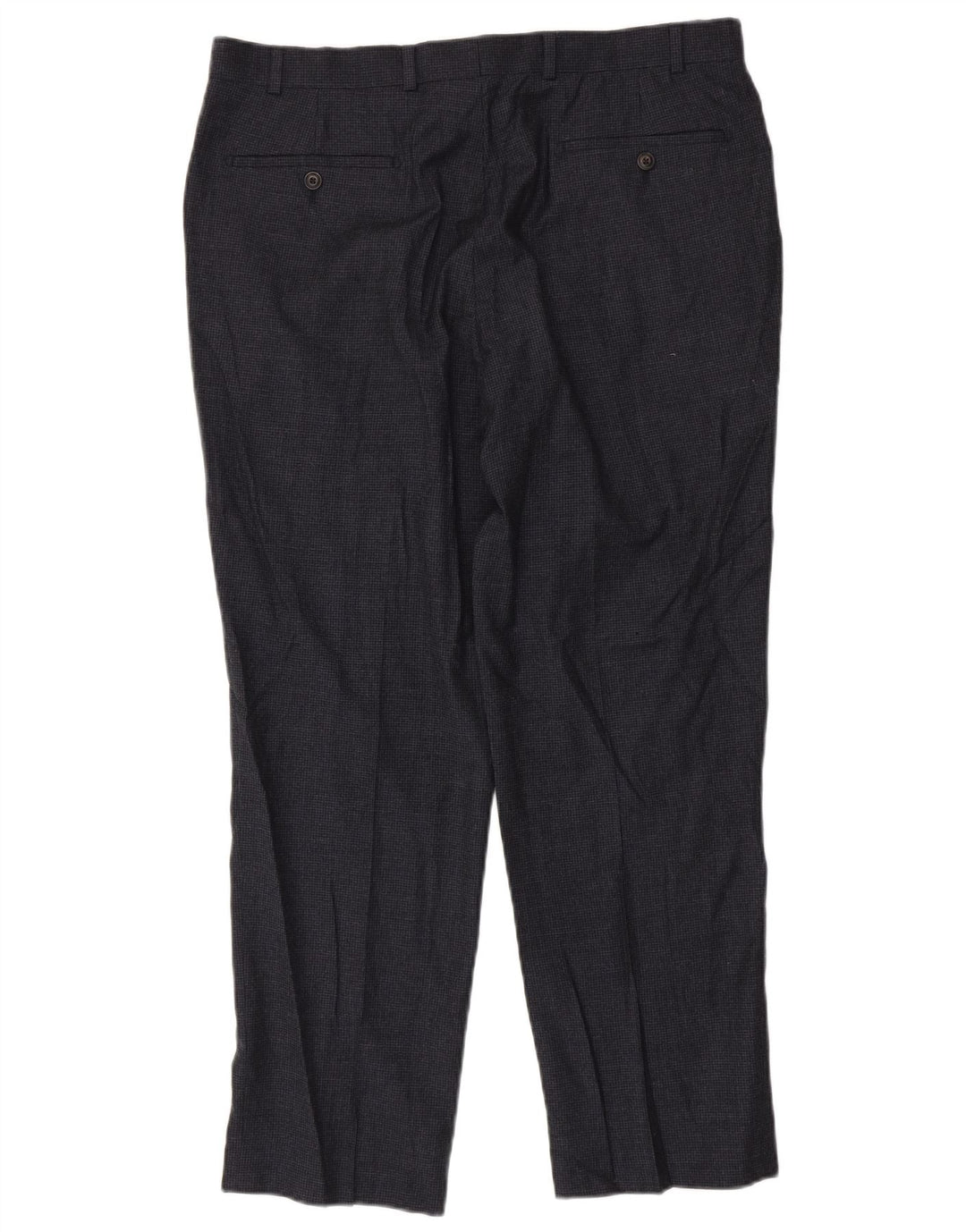 Calça masculina Marks & Spencer sob medida W36 L29 cinza Houndstooth