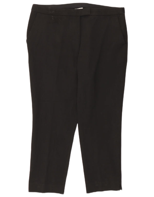 Calça feminina de cintura alta Marks & Spencer UK 18 XL W36 L25 preta
