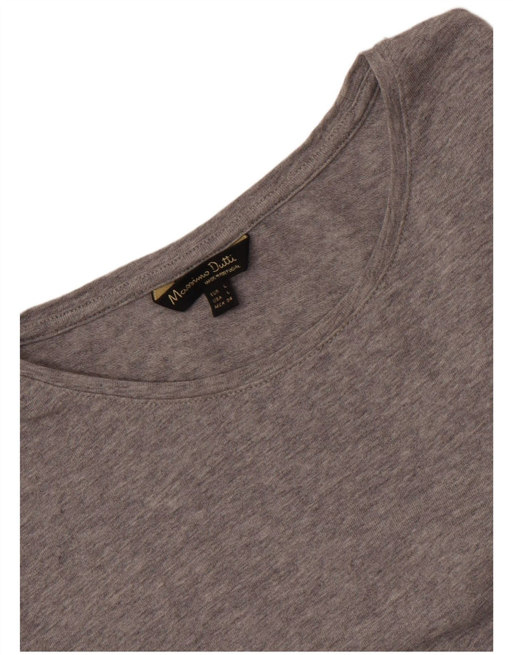 Camiseta feminina Massimo Dutti UK 14 grande cinza manchado
