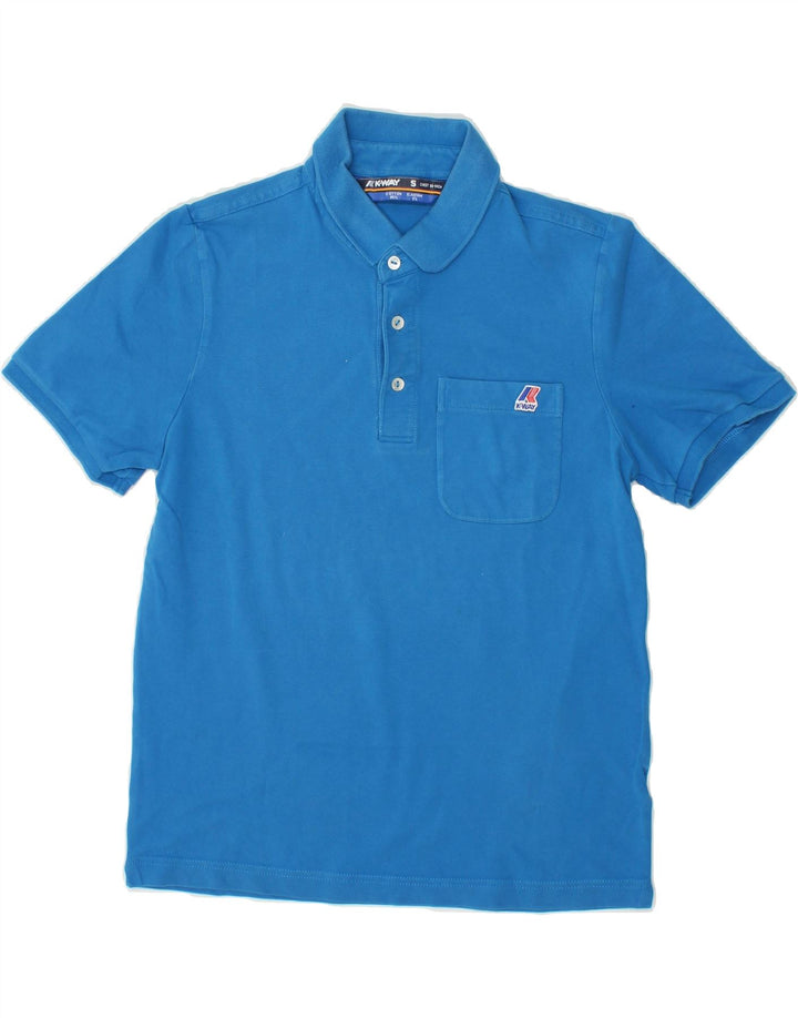 K-WAY Mens Polo Shirt Small Blue Cotton Vintage K-Way and Second-Hand K-Way from Messina Hembry 