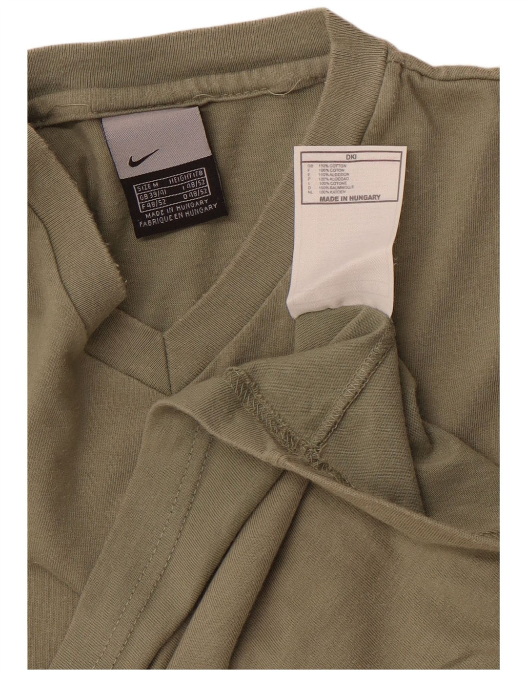 Camiseta masculina NIKE UK 39/41 médio cáqui algodão