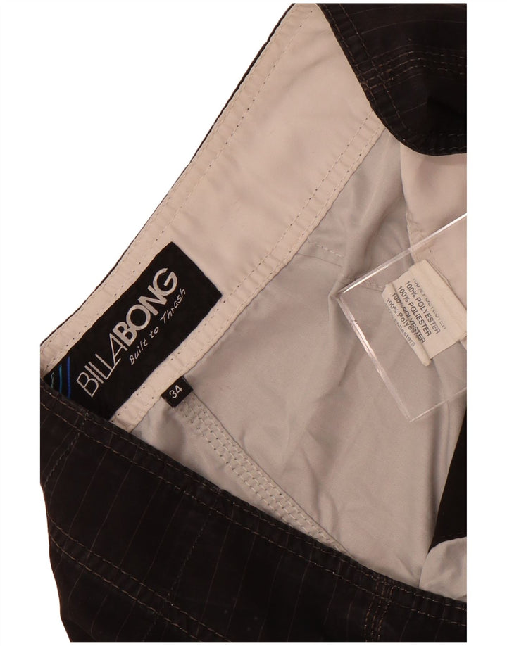 Shorts de natação masculino Billabong gráfico grande poliéster listrado preto