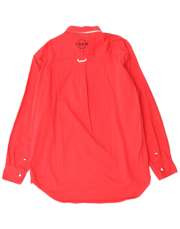 Camisa polo masculina de rugby de manga comprida Crew Clothing algodão vermelho médio